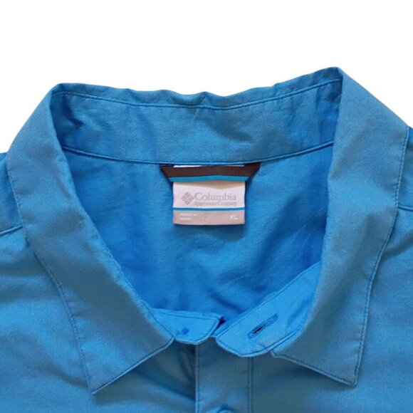 Columbia Sportswear Charlie View EXS Men’s Short Sleeve Blue Shirt Cotton XL - Picture 3 of 10